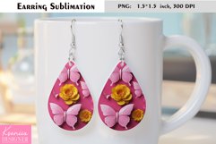 Tropical Butterfly|Summer Flower Earring Sublimation Product Image 1