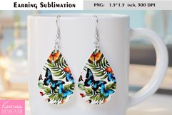 Tropical Butterfly|Summer Flower Earring Sublimation Product Image 1