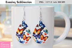 Tropical Butterfly|Summer Flower Earring Sublimation Product Image 1