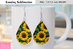 Sunflower|Summer Flower Earring Sublimation Product Image 1