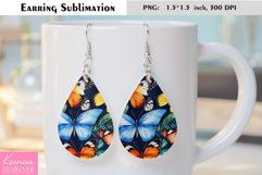 Tropical Butterfly|Summer Flower Earring Sublimation Product Image 1