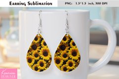 Sunflower|Summer Flower Earring Sublimation Product Image 1
