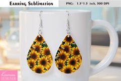Sunflower|Summer Flower Earring Sublimation Product Image 1