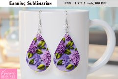 Floral Teardrop Earring|Summer Flower Earrings Sublimation Product Image 1