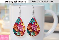 Lily Teardrop Earring|Summer Flower Earrings Sublimation Product Image 1