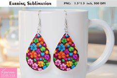 Floral Teardrop Earring|Summer Flower Earrings Sublimation Product Image 1