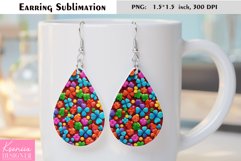 Floral Teardrop Earring|Summer Flower Earrings Sublimation Product Image 1