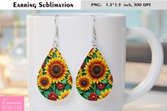 Sunflower|Summer Flower Earring Sublimation Product Image 1