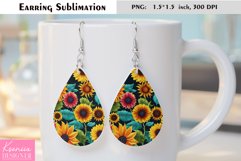 Sunflower|Summer Flower Earring Sublimation Product Image 1