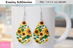 Sunflower|Summer Flower Earring Sublimation Product Image 1