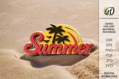 Summer Tiered Tray Decor Laser Cut. Summer SVG Product Image 1