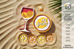 Summer Tiered Tray Decor Laser Cut. Summer design SVG Product Image 1