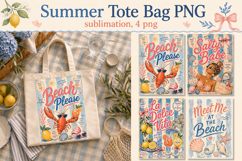 Summer Tote Bag PNG, Funny bag sublimation Product Image 1