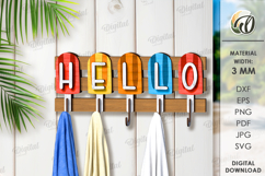 Summer Towel Racks Bundle Laser Cut. Summer Wall Hanging SVG Product Image 6