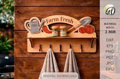 3D Towel Rack Laser Cut. Summer towel hanger SVG. Farm Product Image 1