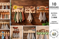 3D Towel Racks Bundle Laser Cut. Summer towel hanger SVG Product Image 1