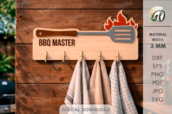 3D Towel Rack Laser Cut. Summer towel hanger SVG. BBQ master Product Image 1