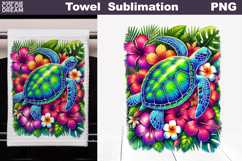 Tropical Sea Turtle Kitchen Towel | Summer Tea Towel Product Image 1