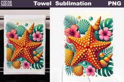 Summer Tropical Starfish Kitchen Towel Sublimation Product Image 1