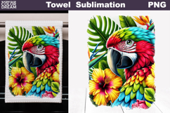Summer Tropical Parrot Kitchen Towel Sublimation Product Image 1