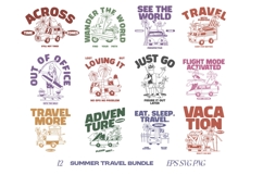 Summer Travel Quotes T-shirt Designs Bundle
