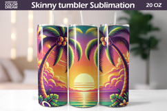 Tropical Sunset Palm Trees Tumbler Wrap | Summer Beach Product Image 1