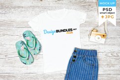 Girls t-shirt mockup Vacation | Summer mockup for kids Product Image 1
