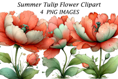 Summer Tulip Flower Clipart Product Image 1
