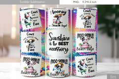 Funny Summer Cow|Positive Quotes|Beach Tumbler Sublimation Product Image 1