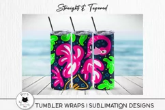 flamingo wrap shown on a tumbler