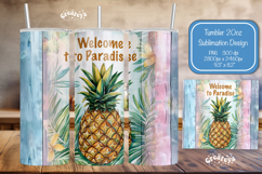 Pineapple Summer Tumbler Wrap PNG Skinny 20oz Seamless wrap Product Image 1