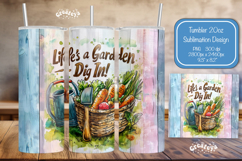 Garden Summer Tumbler Wrap PNG Skinny 20oz Seamless wrap Product Image 1