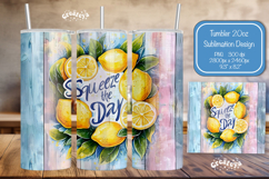 Lemon Summer Tumbler Wrap PNG Skinny 20oz Seamless wrap Product Image 1