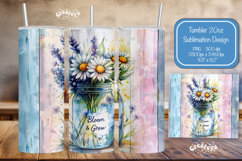 Flower Summer Tumbler Wrap PNG Skinny 20oz Seamless wrap Product Image 1