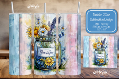 Flower Summer Tumbler Wrap PNG Skinny 20oz Seamless wrap Product Image 1