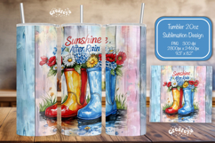 Flower Summer Tumbler Wrap PNG Skinny 20oz Seamless wrap Product Image 1