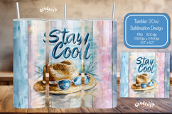 Beach Summer Tumbler Wrap PNG Skinny 20oz Seamless wrap Product Image 1