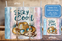 Beach Summer Tumbler Wrap PNG Skinny 20oz Seamless wrap Product Image 1