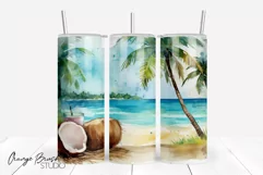 Summer Tumbler Wrap Beach Tumbler Sublimation Design 