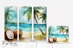 Summer Tumbler Wrap Beach Tumbler Sublimation Design 