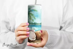 Summer Tumbler Wrap Beach Tumbler Sublimation Design 
