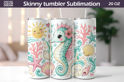 Seahorse Tumbler Wrap | Ocean Seamless Design Product Image 1