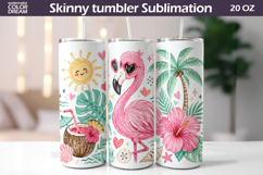 Flamingo Seamless Tumbler Design | Beach Sublimation Product Image 1