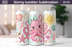 Octopus Seamless Tumbler Design | Beach Sublimation Product Image 1