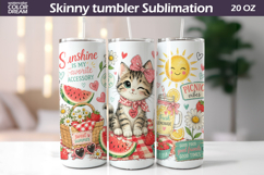 Kitten Seamless Tumbler Design | Summer Sublimation Product Image 1