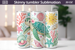 Sea Turtle Tumbler Wrap | Summer Ocean Sublimation Product Image 1