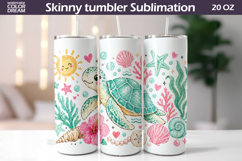 Summer Tumbler Wraps Bundle | Beach Ocean Animals Seamless Product Image 18