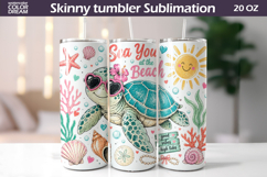 Summer Tumbler Wraps Bundle | Beach Ocean Animals Seamless Product Image 20