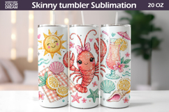 Lobster Tumbler Wrap | Summer Sublimation Product Image 1