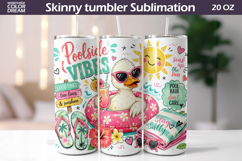 Pool Duck Tumbler Wrap | Summer Sublimation Product Image 1
